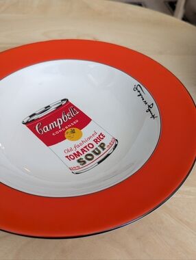 Andy Warhol Block Art Soup Bowl -  Campbell's Tomato Rice Soup Can - Pop Art